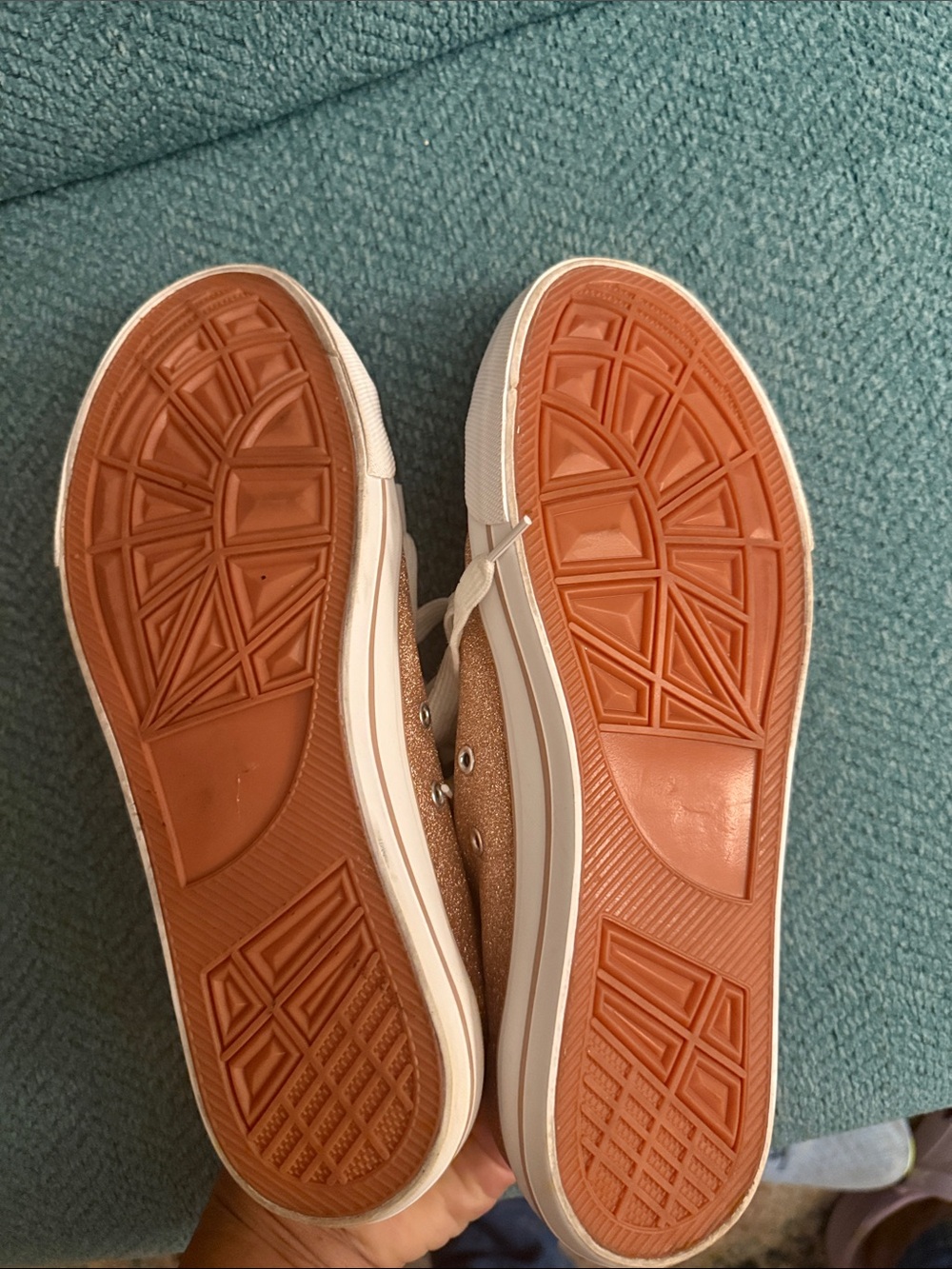 Glitter Lace-Up Women's Sneakers in Rose Gold - Picture 5 of 5